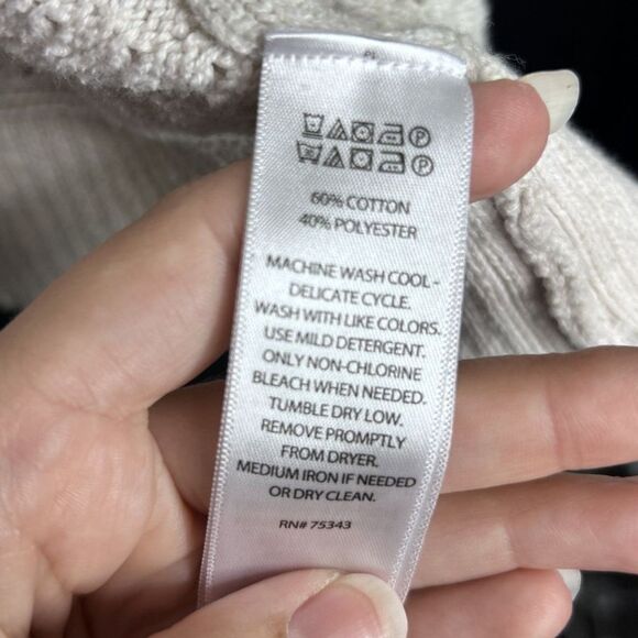 Joie Women's Corley Pointelle Knit Open Front Long Crochet Cardigan Sweater - M - Picture 6 of 6